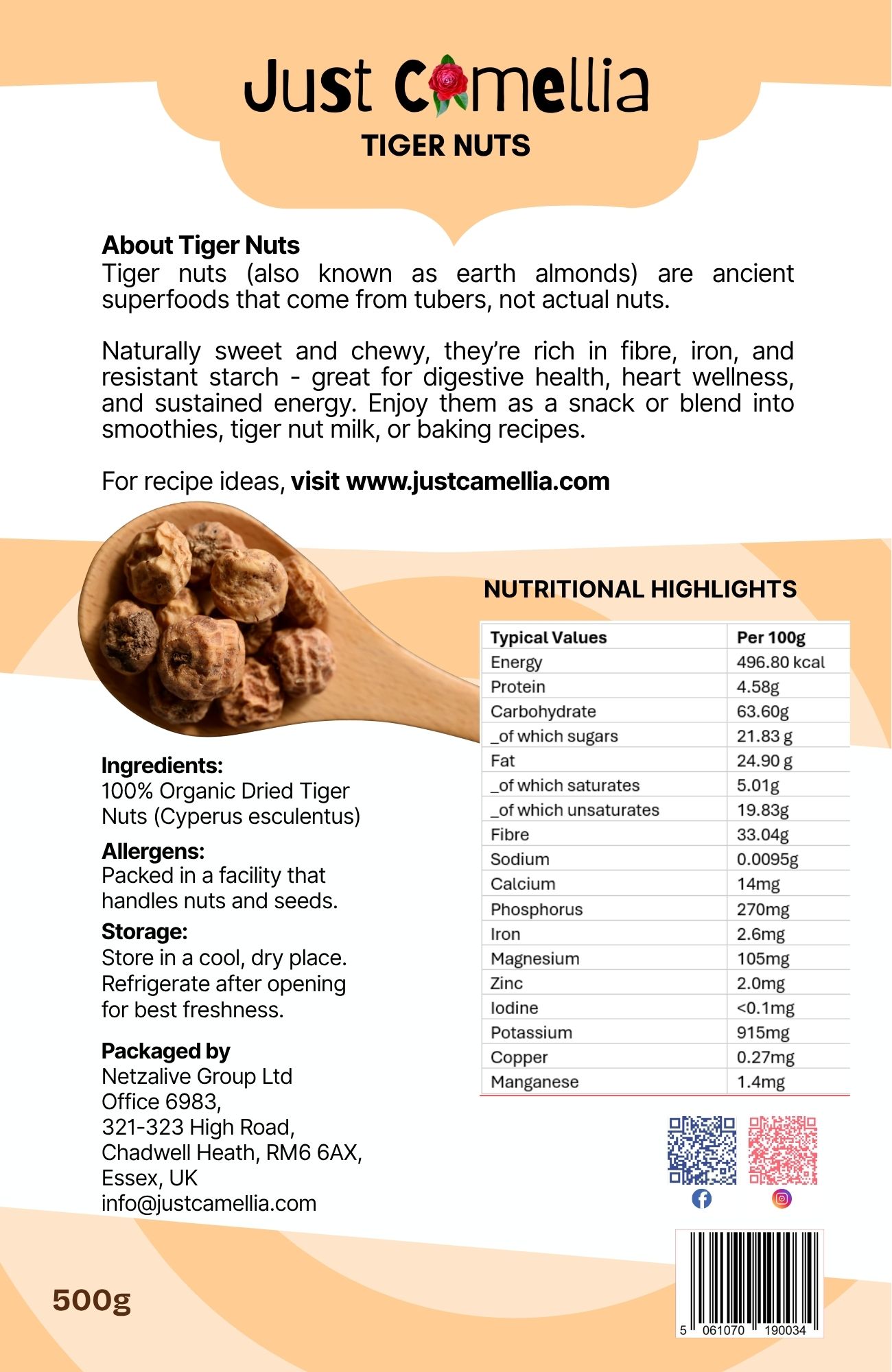 Just Camellia Premium Dried Tiger Nuts