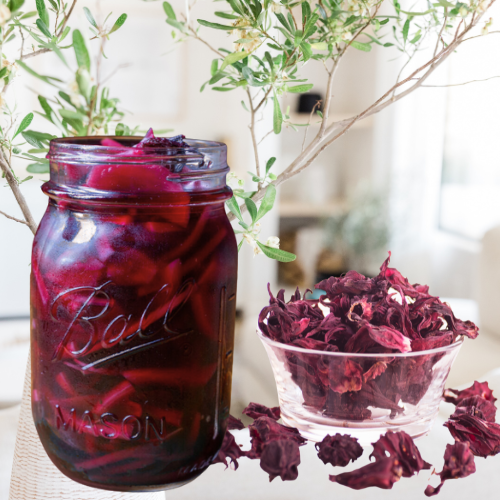 Hibiscus Marinated Red Onions