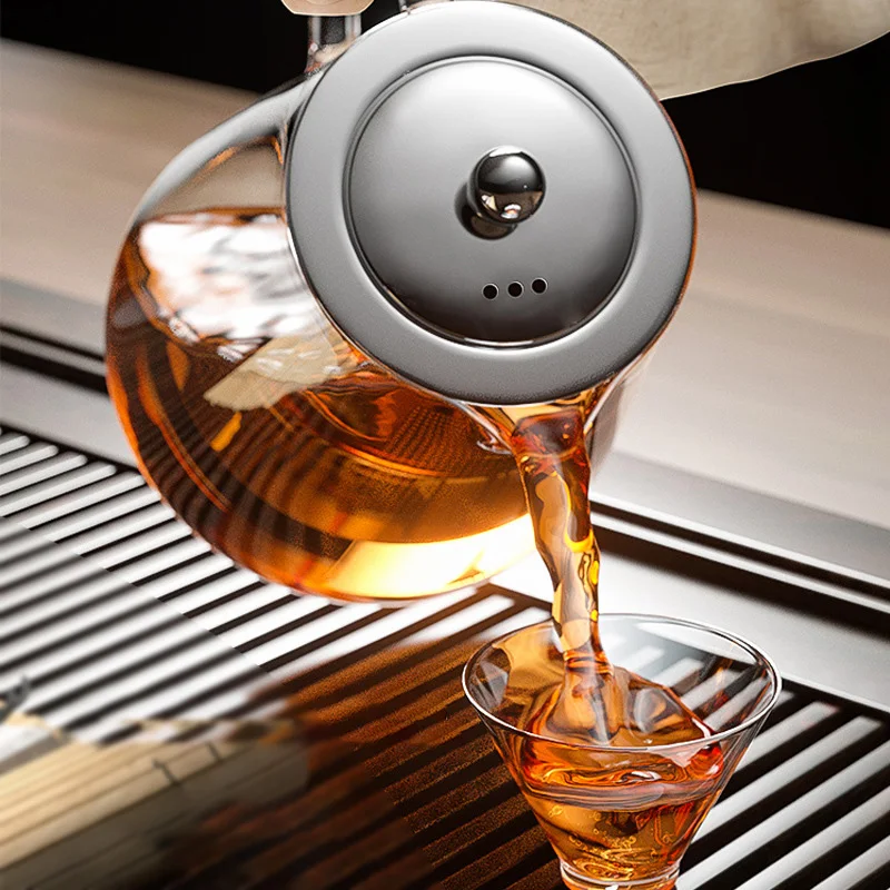 Heat Resistant Glass Teapot with Stainless Steel Infuser - Image 6
