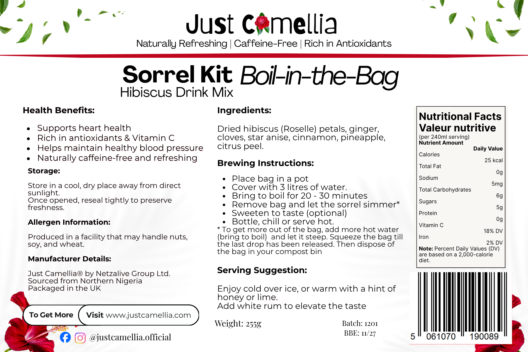 Sorrel Kit - Boil in the bag